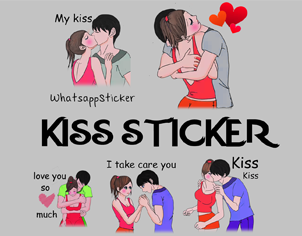 Whatsapp Sticker Ready to Publish App Romantic - Love - Kissing