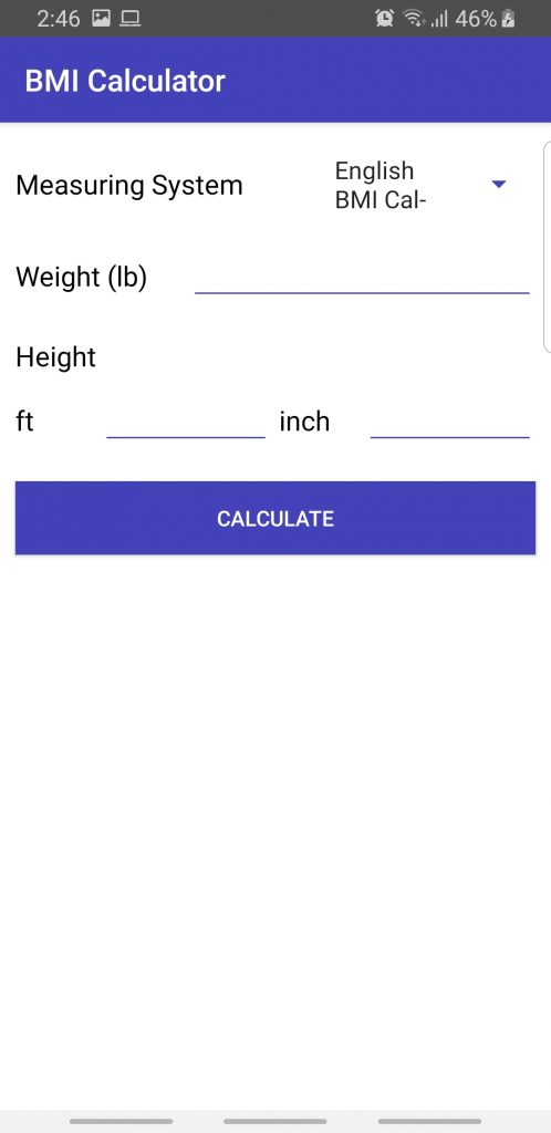 BMI Calculator Android App Source Code Rangii Studio
