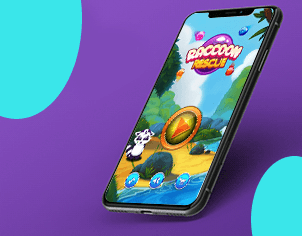 Raccoon Bubble shooter game top feature banner for android